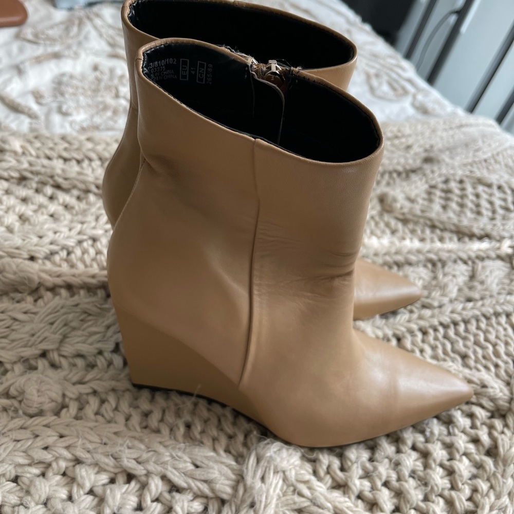 Zara Tan Ankle Boots